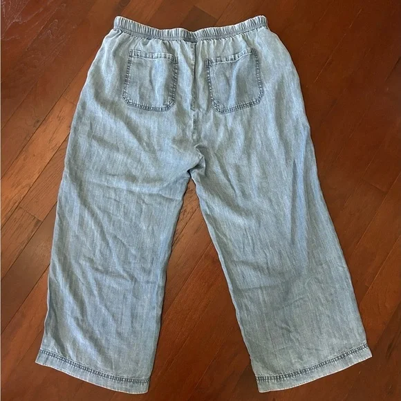 $168 Splendid  Angie Indigo Pant Sz L cropped wide leg super soft & lightweight - Picture 14 of 14